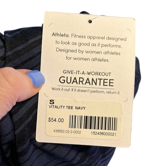 Athleta Navy Striped Women's Top - Picture 8 of 11